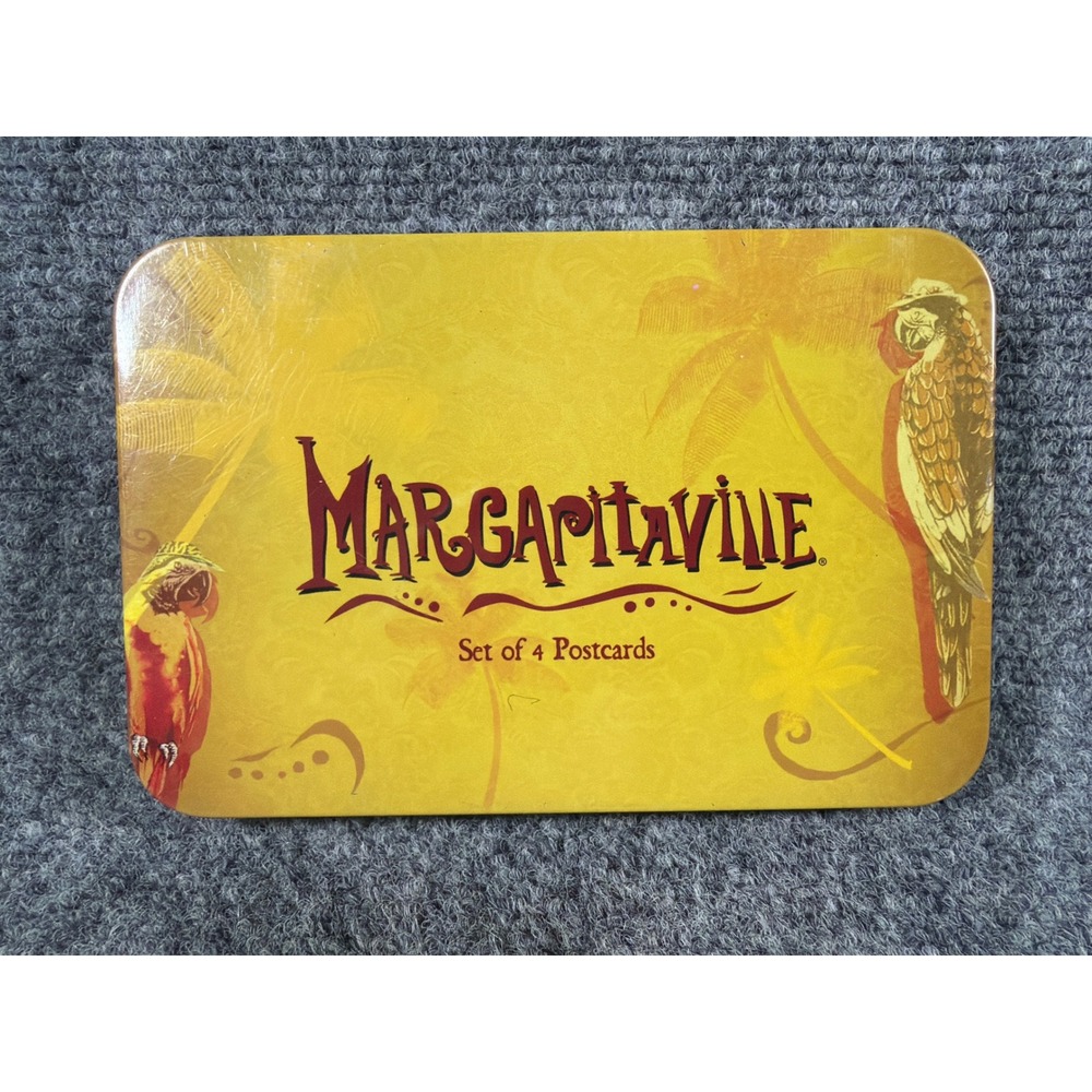 Margaritaville Postcard Set in Tin Jimmy Buffett Tropical Parrot Head